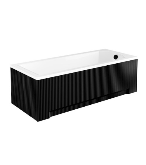 Baignoire Bona Rainurée Noire 150x70 cm