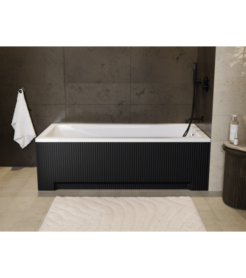 Baignoire Modern noire rainurée 170x55cm