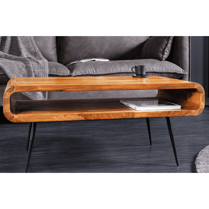 Table basse ALPHA 90 cm finition pierre