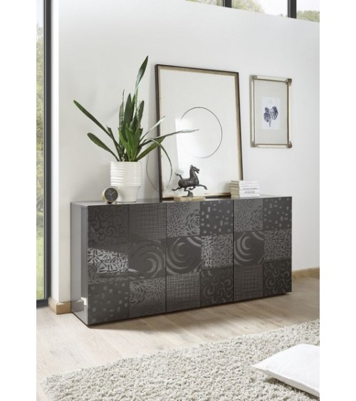 Buffet 3 portes MIREL anthracite 181 cm