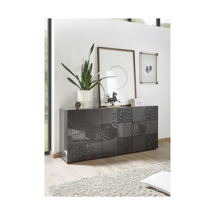 Buffet 3 portes MIREL anthracite 181 cm