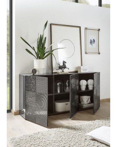 Buffet 3 portes MIREL anthracite 181 cm