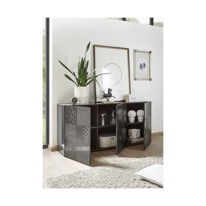 Buffet 3 portes MIREL anthracite 181 cm