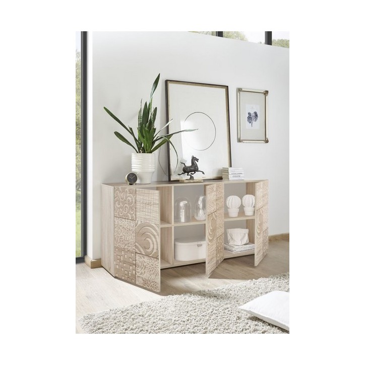 Buffet 3 portes MIREL chêne 181 cm