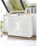 Buffet haut MIREL 2 portes en Blanc 121 cm
