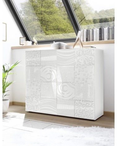 Buffet haut MIREL 2 portes en Blanc 121 cm