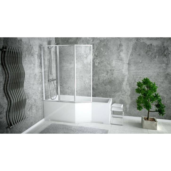 Pare baignoire CATRIX II - 3 volets 140x130cm