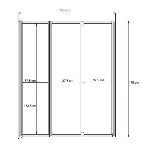 Pare baignoire CATRIX II - 3 volets 140x130cm