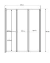 Pare baignoire CATRIX II - 3 volets 140x130cm