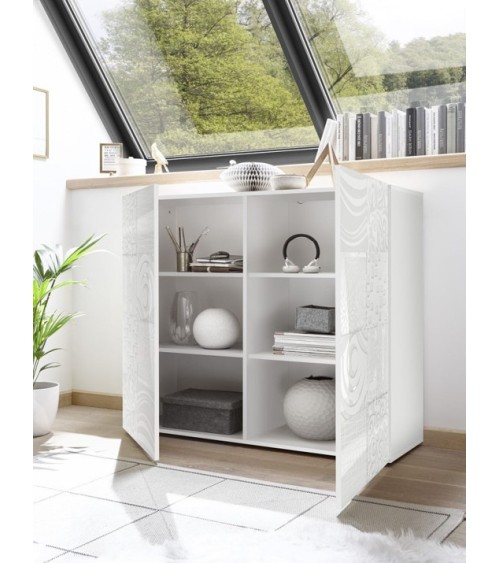 Buffet haut MIREL 2 portes en Blanc 121 cm