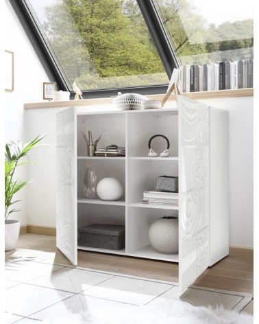 Buffet haut MIREL 2 portes en Blanc 121 cm