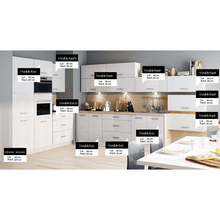 Ensemble Cuisine Kyllian 500 cm sur mesure