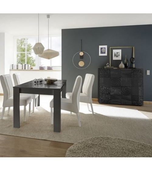 Buffet haut MIREL 2 portes en anthracite 121 cm