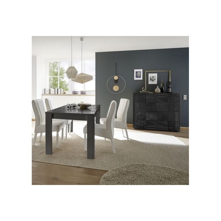 Buffet haut MIREL 2 portes en anthracite 121 cm