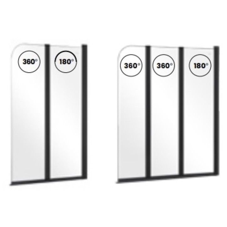 Pare-baignoire Prime Black 3 120x140cm