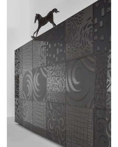 Buffet haut MIREL 2 portes en anthracite 121 cm