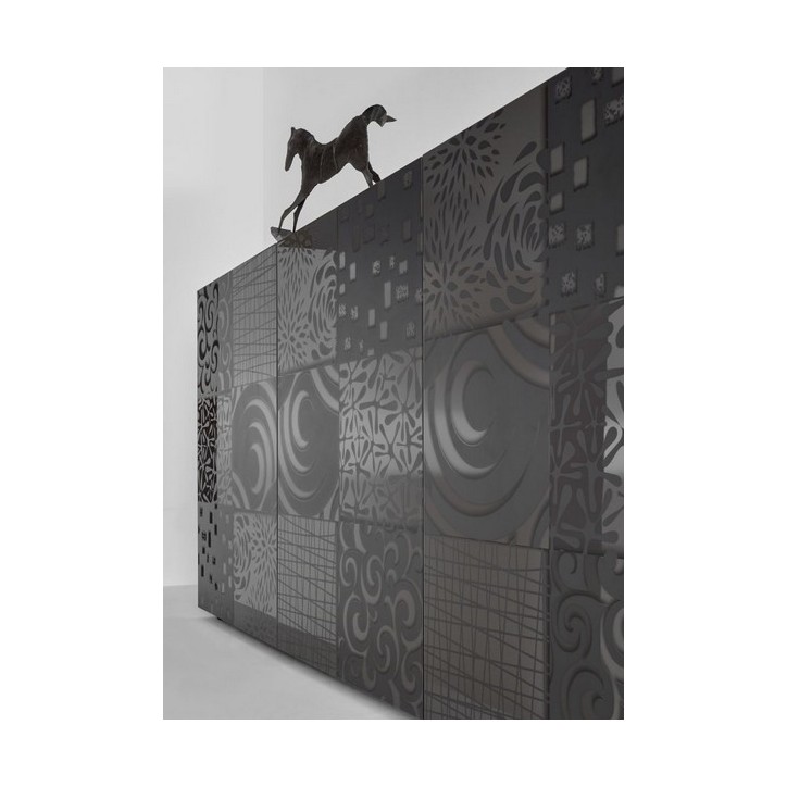 Buffet haut MIREL 2 portes en anthracite 121 cm