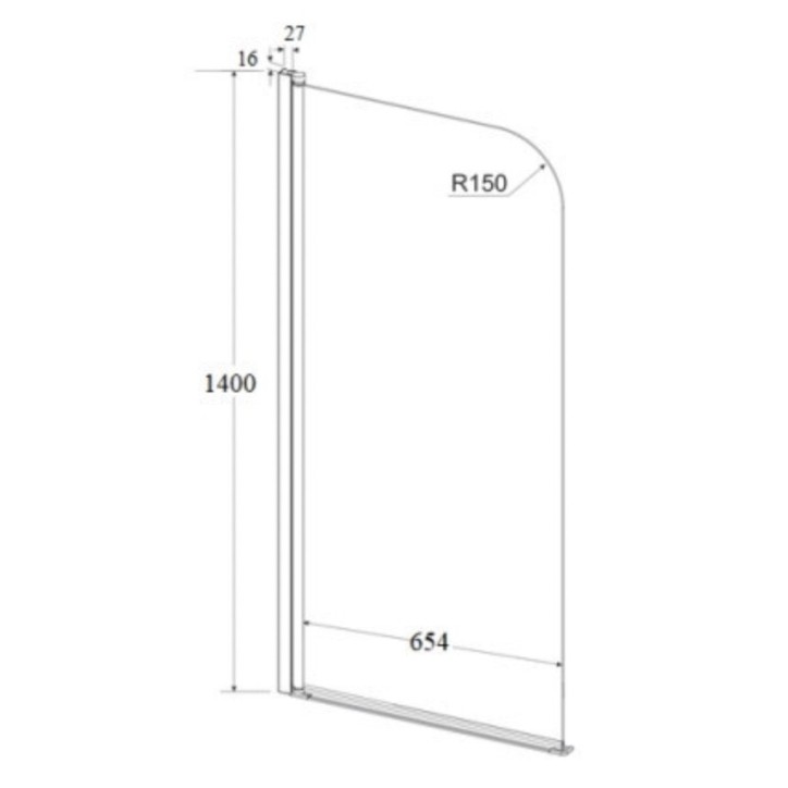 Pare-baignoire Prime Black 1 70x140cm