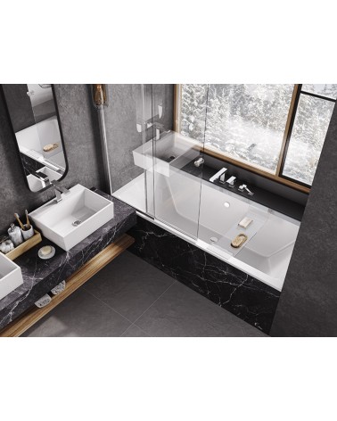 Pare-baignoire Easy Slide Chrome 100x150cm