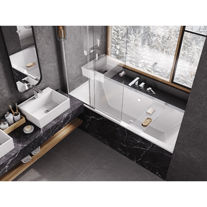 Pare-baignoire Easy Slide Chrome 100x150cm