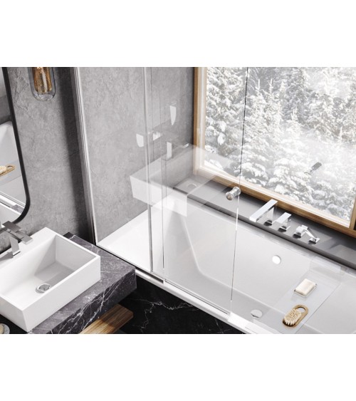 Pare-baignoire Easy Slide Chrome 100x150cm