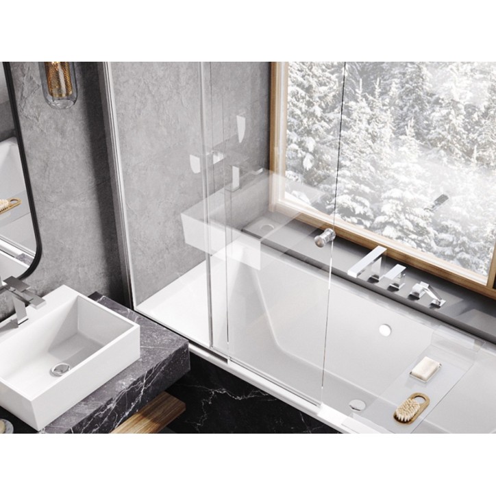 Pare-baignoire Easy Slide Chrome 100x150cm