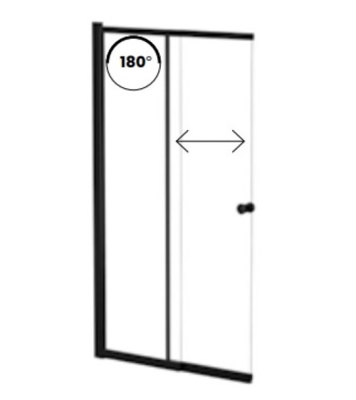 Pare-baignoire Easy slide black 100x150cm