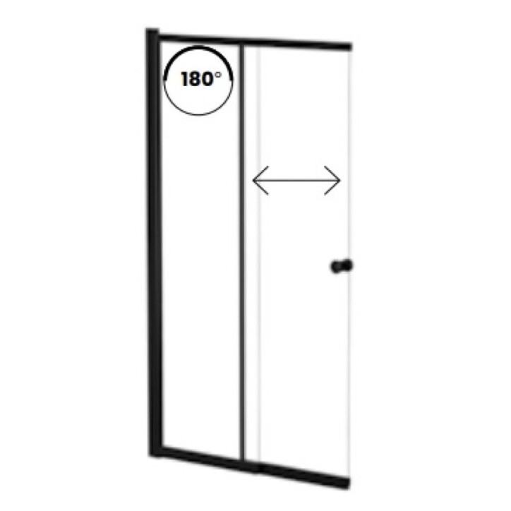 Pare-baignoire Easy slide black 100x150cm