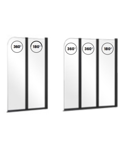 Pare-baignoire Prime black 2 90x140cm