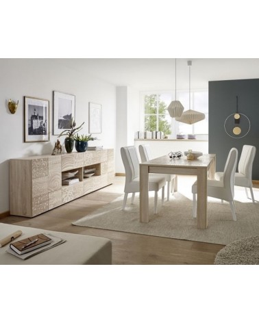 Buffet MIREL chêne 2 portes 4 tiroirs 241 cm