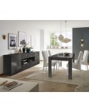 Buffet MIREL anthracite 2 portes 4 tiroirs 241cm