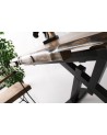 Ensemble table extensible 160-200 cm bois et métal et 4 chaises marron Paolina