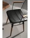 Ensemble table 160 cm bois et métal et 4 chaises noires Tania