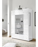 Vitrine 2 portes vitrées MIREL blanc 121 cm