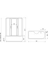 Combiné baignoire-douche TAVOLA 151x86x215 cm
