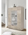 Vitrine 2 portes vitrée MIREL chêne 121 cm