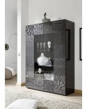 Vitrine 2 portes vitrées MIREL anthracite 121 cm
