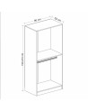 Armoire 2 Portes Vitrées avec leds - Blanc/Noir