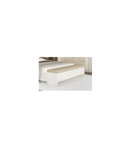 BANC AVEC COFFRE Blanc beige 160cm