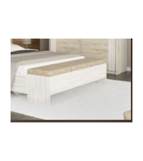 BANC AVEC COFFRE Blanc beige 160cm