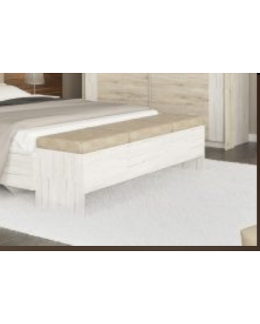 BANC AVEC COFFRE Blanc beige 160cm