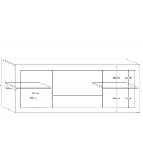 Buffet BASIC 210cm blanc