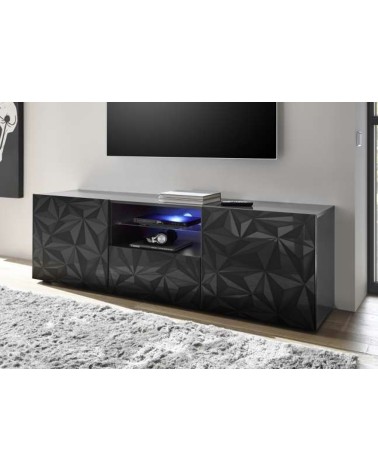 Meuble Tv LUTHER 2 portes 1 tiroir anthracite 181x57 cm