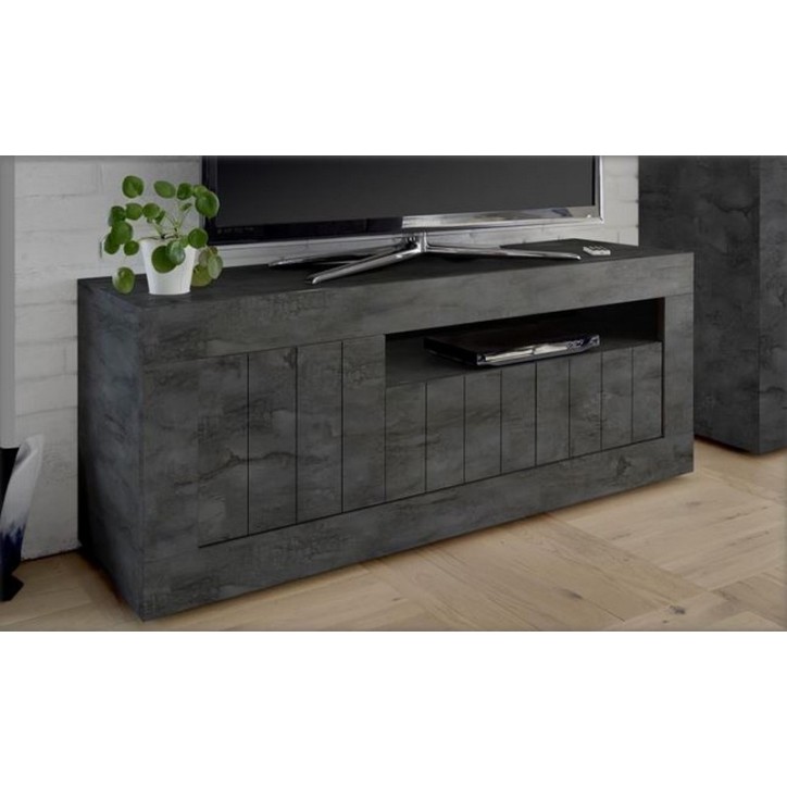 Meuble tv 3 portes SAMANTHA 138x56 cm Anthracite