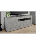 Meuble tv 3 portes SAMANTHA 138x56 cm Béton