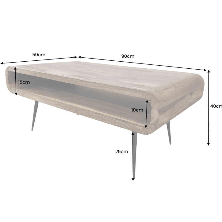 Table basse ALPHA 90 cm finition pierre