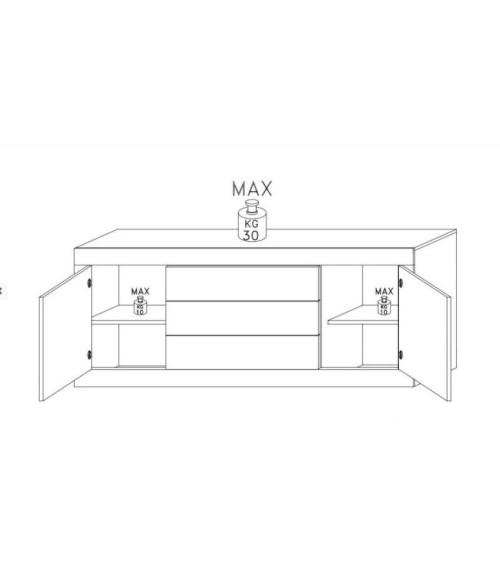Buffet BASIC 210cm blanc