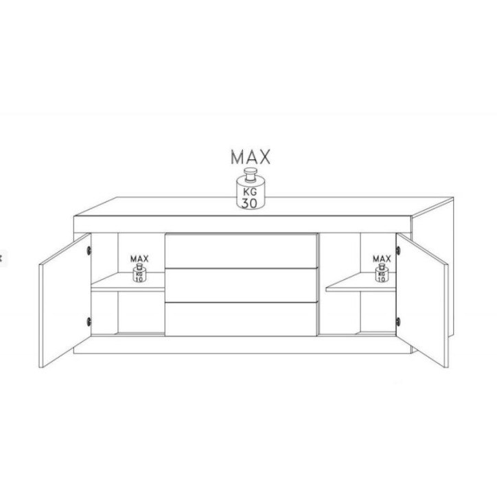 Buffet BASIC 210cm blanc