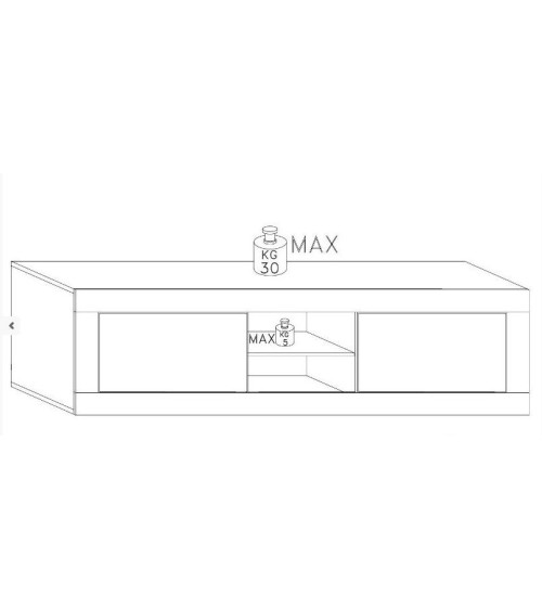 Meuble TV BASIC, 181 cm, blanc