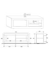 Meuble TV BASIC, 140 cm, blanc
